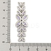 Brass Pave Lilac Cubic Zirconia Flower with Leaf Links Connector Charms KK-P277-52P-03-3