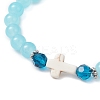 Round Spray Painted Imitation Jade Glass Beads Stretch Bracelets for Women BJEW-JB12881-01-3