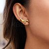 304 Stainless Steel Dog Stud Earrings for Women UX9475-4