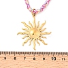 304 Stainless Steel Sun Pendant Braided Polyester Cord Necklaces for Women NJEW-F349-01G-5