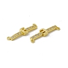 Rack Plating Brass Micro Pave Clear Cubic Zirconia Connector Charms KK-C007-37G-E-3