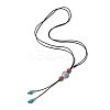 3Pcs 3 Styles Retro Glass & Porcelain & Alloy Snake Adjustable Nylon Cord Y Necklaces for Women NJEW-JN05360-6