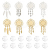 DIY Blank Dome Woven Net/Web with Feather Alloy Pendant Making Kits DIY-TA0011-22-1