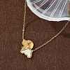 304 Stainless Steel White Enamel & Crystal Rhinestone Dog Pendant Necklaces for Women NJEW-M101-03G-4