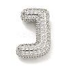 Platinum Plated Brass Micro Pave Cubic Zirconia Pendants KK-L073-001P-J-1
