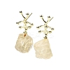 Brass Nuggets Dangle Stud Earrings EJEW-D345-01G-6