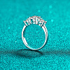 Rhodium Plated 925 Sterling Silver Pave 8.2x4.9mm Moissanite Finger Rings WG3C802-07-3