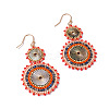 Glass Seed Braided Dangle Earrings for Women FIND-PW0024-17B-1