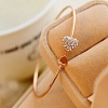 Double Heart Alloy Rhinestone Cuff Bangles for Women WGD430F-03-1