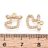 Brass Micro Pave Clear Cubic Zirconia Charms KK-N286-01G-3