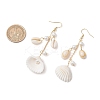 304 Stainless Steel Shell Shape Dangle Earrings EJEW-JE06382-5