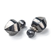 Faceted Synthetic Hematite Openable Perfume Bottle Pendants G-P435-A-05P-2