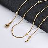 PVD Vacuum Plating 304 Stainless Steel Round Snake Chain Necklaces STAS-A051-08G-2
