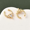 Brass Pave Clear Cubic Zirconia Circular/Horseshoe Barbell Nose Rings EJEW-D337-18C-G-3