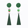Pear Wood Dangle Earrings EJEW-JE03468-02-1