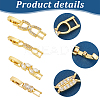 8Pcs 4 Styles Brass Pave Clear Cubic Zirconia Watch Band Clasps KK-OC0001-46G-4