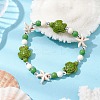 Synthetic Turquoise Beaded Stretch Bracelets for Woemn Men BJEW-JB11094-2