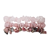 3Pcs Natural Rose Quartz & Natural Rhodonite & Natural Pink Opal Chip Beaded Stretch Bracelet Sets BJEW-JB10858-1