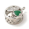 Rack Plating Brass Micro Pave Clear Cubic Zirconia with Enamel Pendant KK-P267-16P-2