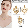 6Pcs Brass Micro Pave Clear & Blue Grade AAA Cubic Zirconia Pendants ZIRC-BBC0002-94-2