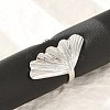 Leaf 304 Stainless Steel Open Cuff Rings for Women RJEW-G338-06P-1