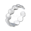 304 Stainless Steel Shell Wrap Open Cuff Ring for Women X-RJEW-N038-100P-1