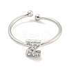 Rack Plating Brass Open Cuff Rings for Women RJEW-F162-02P-Z-2