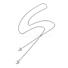 Adjustable Alloy Heart Pendant 304 Stainless Steel Box Chain Lariat Necklaces for Women NJEW-JN05902-02-4