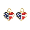 Independence Day Brass Enamel Charms KK-C110-01G-1