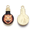 Printed Alloy Enamel Pendants ENAM-N056-178-02-1