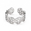 Non-Tarnish 304 Stainless Steel Star of David Open Cuff Ring for Women LS-RJEW-C053-01P-2