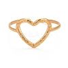 Ion Plating(IP) 304 Stainless Steel Open Heart Cuff Ring for Women RJEW-C025-23G-2