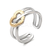Adjustable 304 Stainless Steel Cuff Rings for Women RJEW-B150-01GP-05-4