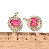 Brass Micro Pave Cubic Zirconia Pendants KK-Q043-07G-01-3