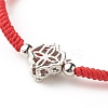 Natural Crackle Quartz & Lava Rock Braided Bead Bracelets Set BJEW-JB07212-03-9