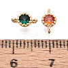 Brass Pave Cubic Zirconia Connector Charms KK-N276-04G-3