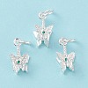 Rack Plating Brass Pave Cubic Zirconia Butterfly Ice Pick Pinch Bails KK-G464-06S-4