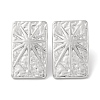 304 Stainless Steel Rectangle with Sun Stud Earrings EJEW-D281-27S-1