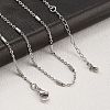 Brass Cable Chain Necklaces for Women NJEW-D302-19P-2