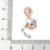 Brass Pendants with Cubic Zirconia European Beads KK-Q015-01A-3