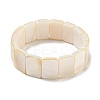 Natural White Shell Rectangle Dominoes Beaded Stretch Bracelets BJEW-N030-01B-01-2