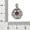 925 Sterling Silver  Moissanite Rhinestone Flower Charms STER-D308-01C-P-3