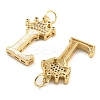 Brass Micro Pave Clear Cubic Zirconia Pendants KK-G498-01L-02-2