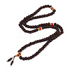 Buddhist Jewelry Prayer 108 Rudraksha Seed Mala Beads Necklaces NJEW-M102-01-1-2