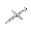 Rack Plating Brass & Clear Cubic Zirconia Pendants KK-S372-24P-2