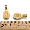 Ion Plating(IP) Oval with Virgin Mary & Word 304 Stainless Steel Charms LS-STAS-I036-12-6