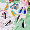 10Pcs 5 Colors Transparent & Opaque Resin & Wood Pendants RESI-TA0004-66-6