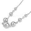 Brass Round Ball Bib Necklaces for Women NJEW-U015-03P-1