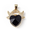 Real 18K Gold Plated Rack Plating Brass Micro Pave Cubic Zirconia Pendants KK-C015-03G-05-1