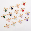 16Pcs 8 Colors Glass Pendants GLAA-GA0001-31-4